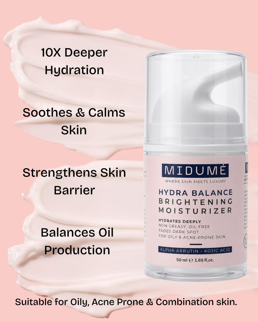 Hydra Balance Brightening Moisturizer-Non-Greasy, Oil Free with Alpha Arbutin & Kojic Acid - 50 Ml