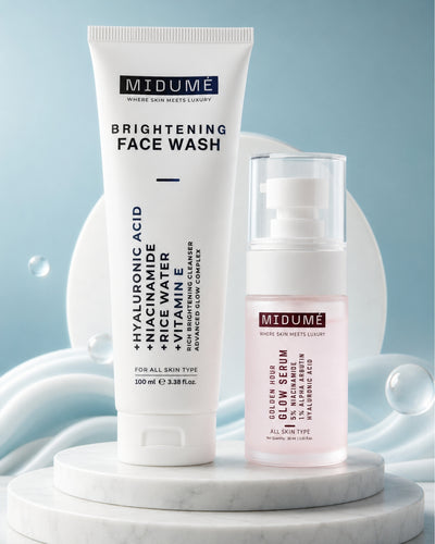 MIDUMÉ Golden Glow Routine Duo Bundle - Golden Glow Serum with Brightening Face Wash